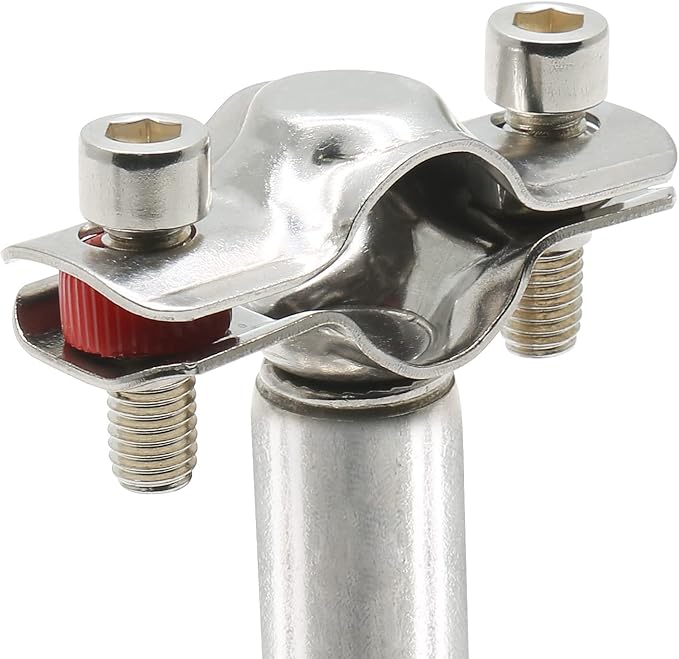 Piutouyar 2 Pcs Stainless Steel Wall Mount Ceiling Mount Pipe Support, Adjustable Pipe Ceiling Bracket Clamp Pipe Straps Fit for Dia 19mm(1/2inch) Pipe with Screws