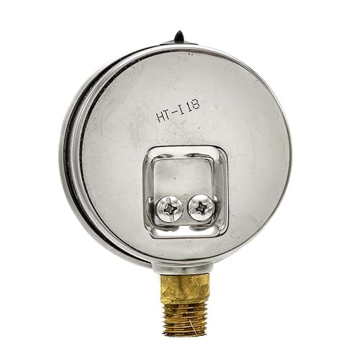 PIC Gauges PRO-201L-254C 0-30 PSI Pressure Gauge, 2 1/2" Dial, 1/4" Male NPT Connection, Bottom Mount, Dual Scale, Glycerin Filled, Stainless Steel Case/Bezel, Brass Internals & Plastic Lens