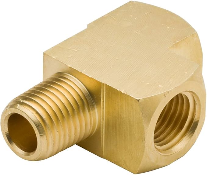 Legines Brass Street Tee 1/4" NPT Female x 1/4" NPT Male x 1/4" NPT Female Pipe Fitting, Barstock Male Run Tee (Pack of 2)