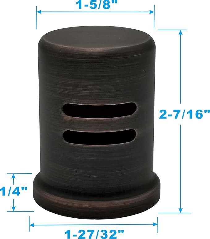ORB Dishwasher Air Gap Cover only, Skirted, Replacement air gap dishwasher,Solid Brass, Oil Rubbed Bronze Finish