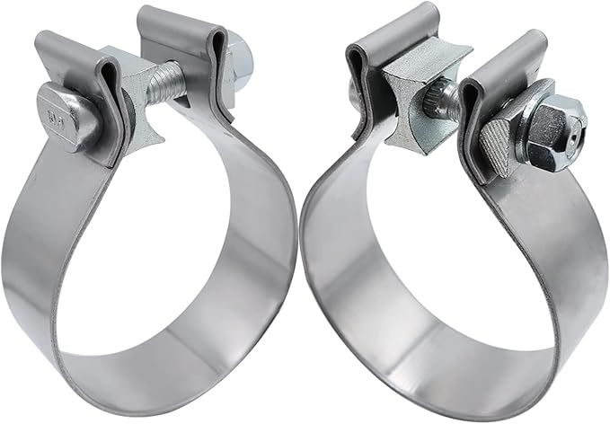 ROADFORMER 2.25 inch Exhaust Clamp Narrow Band Stainless Steel for Exhaust Pipe, Muffler and Exhaust System Repair (2 Pack)