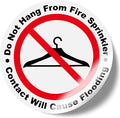 100 PCS Do Not Hang from Fire Sprinkler Sign,3 inch Super Adhesive Vinyl Stickers