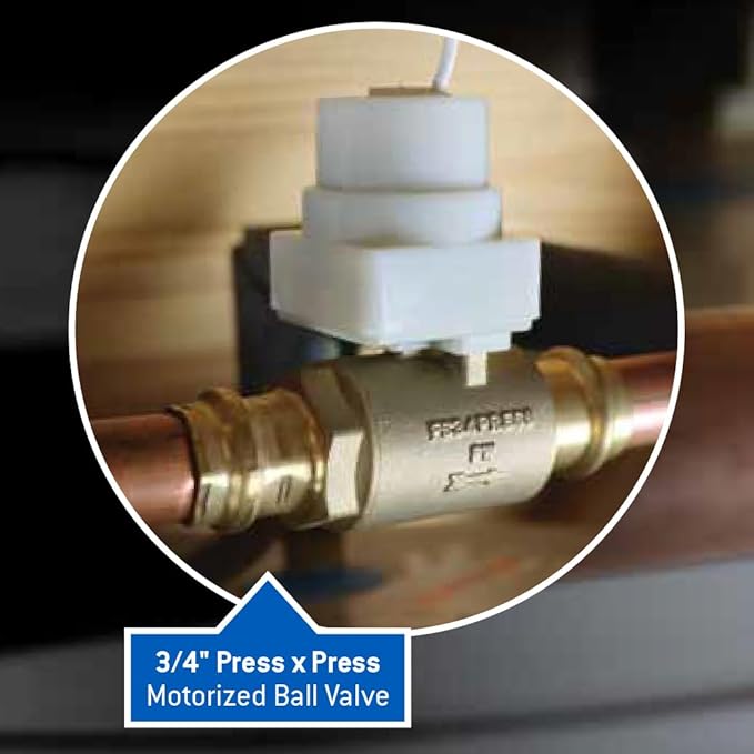 FloodStop Water Heater Leak Detector Kit with Automatic Water Shut-Off and Visual/Audible Alarms, 3/4" Press x Press