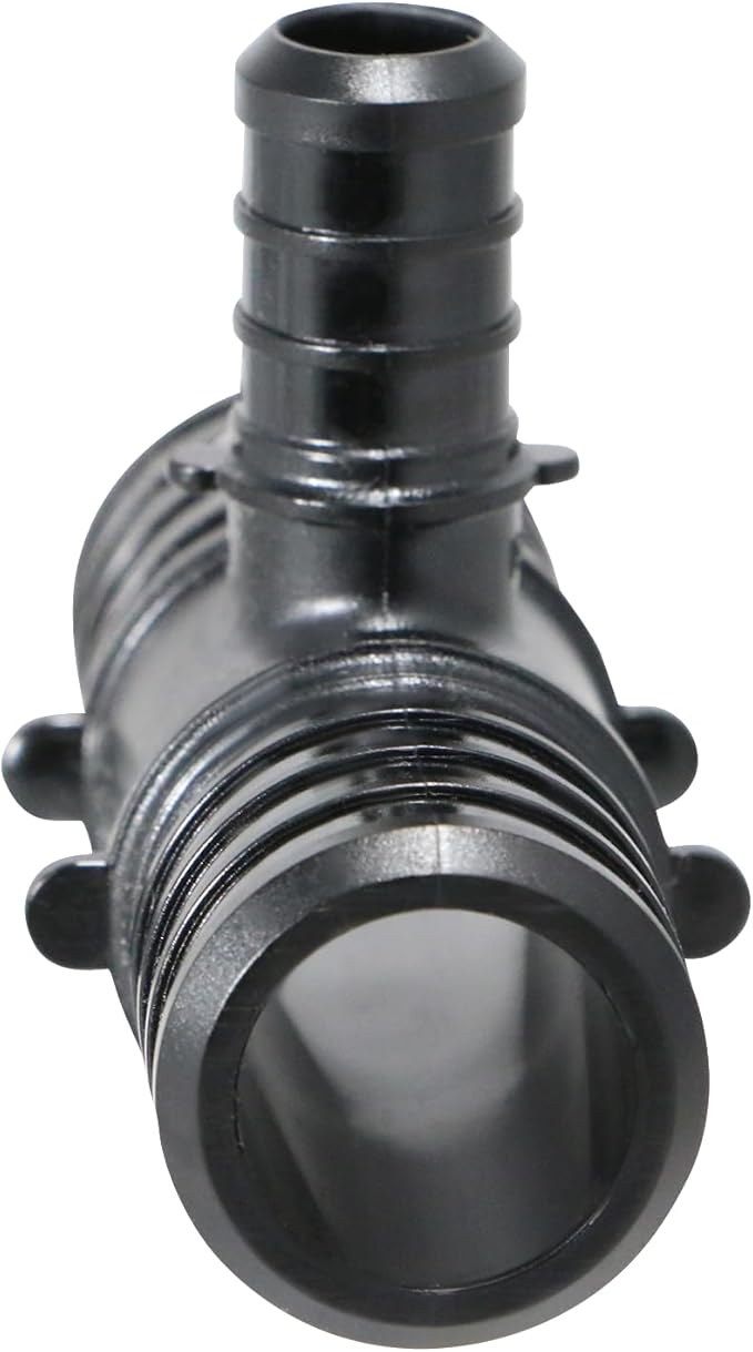XFITTING Poly Pex B Barb Crimp 1 Inch X 1 Inch X 1/2 Inch Pex B Tee, Poly Alloy, 10 Pieces