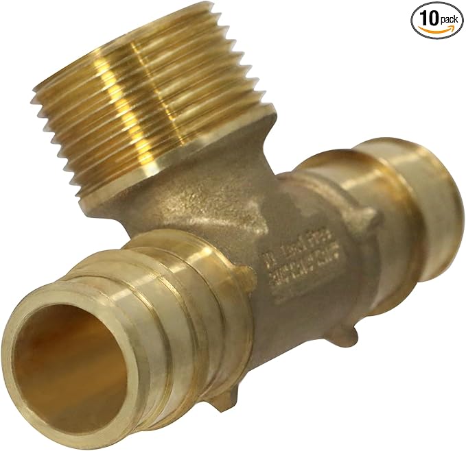 XFITTING Pex A 3/4 Inch x Pex A 3/4 Inch x 3/4 Inch Male NPT Tee, Pex A Male NPT Tee, 29-6-2=10XX, 10 Pieces