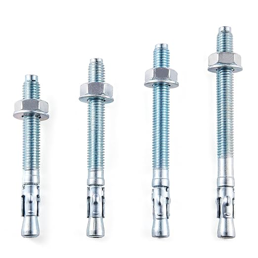20 Pcs Zinc Plated M10 Wedge Anchors & Concrete Anchors Kit for Reinforcing Building Structures & Industrial Equipment Mounting