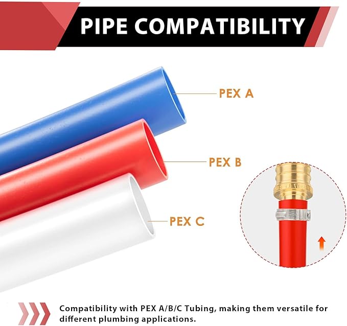 (Pack of 10) EFIELD Barb Crimp Pex 1/2"x3/4" Male Threaded NPT Elbow Brass Fittings, ASTM F1807,(PEX1807103)