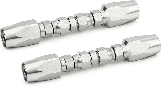 TAISHER 2PCS Hydraulic Hose Repair Kit 1/2" Reusable Fittings, 2-Wire Size #08 Field Repair Kit