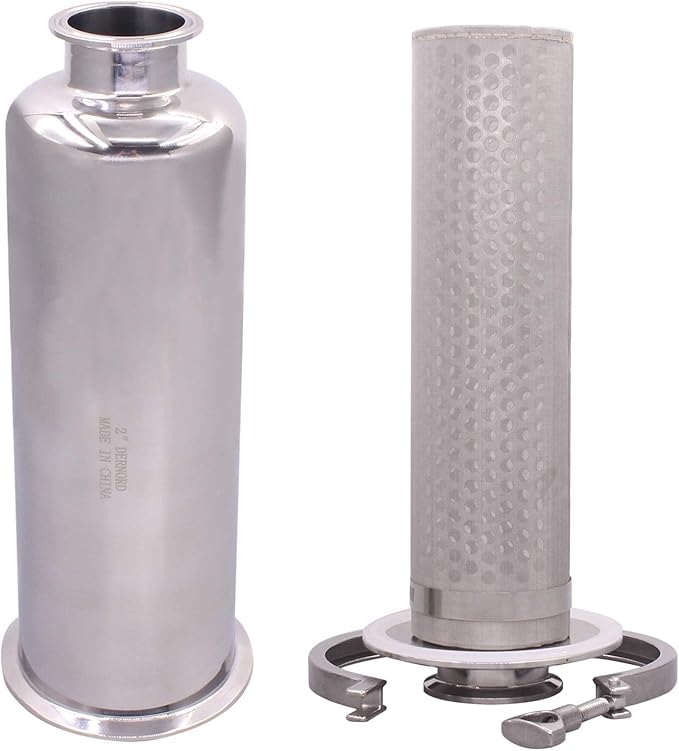 DERNORD 2 Inch Tri-Clamp Filter - SS304 Sanitary Fittings Inline Straight Strainer with 100 Mesh Stainless Steel Screen