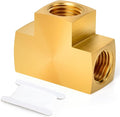 GASHER 1 Pcs Brass Barstock Tee, 1/2" x 1/2" x 1/2" NPT Female Pipe Fittings