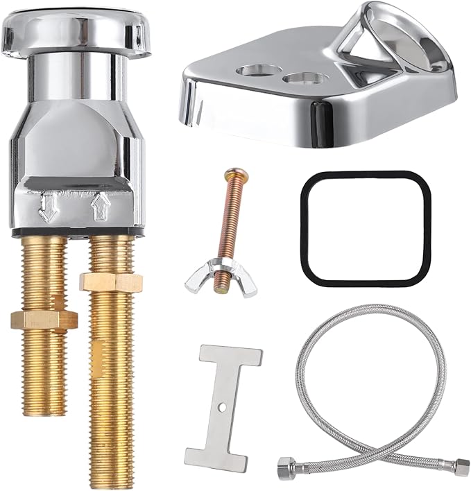 Varku 7 Pcs Shampoo Bowl Vacuum Breaker Kit, Shampoo Faucet Kit with Breaker Vacuum, Crossover Hose, Receiver Plate, Salon Sink Replacement Parts, Prevent Backflow Pressure