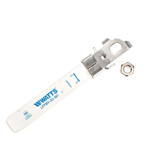 Watts LFFBV-3C-M1 Series 3/8" Lead-Free 2-Piece Full Port Chrome-Plated Brass Ball Valve with Female Threaded End Connections, Copper Silicon Alloy Body, O-Ring Seal, Steel Handle