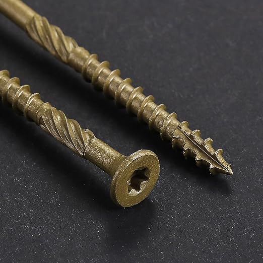 #10 * 2-1/2" Deck Screws, (402pcs) 5 lbs.Exterior Wood Screws, Rust Resistant Epoxy Coated, Bronze, T20 Star Bit
