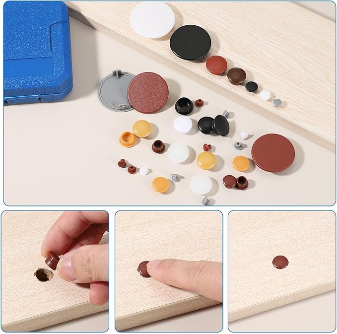 uxcell 50Pcs Plastic Hole Plugs, 1-3/5"(40mm) Flush Type Panel Round Screw Caps Cover Fastener Knockout Locking Plugs for Furniture Insert End Caps Panels, Gray