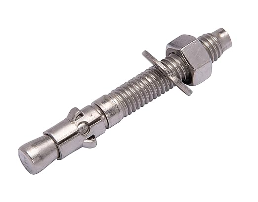 Bolt Dropper 1/2" x 3-3/4" Wedge Anchor (5 Pack), 18-8 (304) Stainless Steel Corrosion Resistance Commercial Grade Washers and Nuts Included
