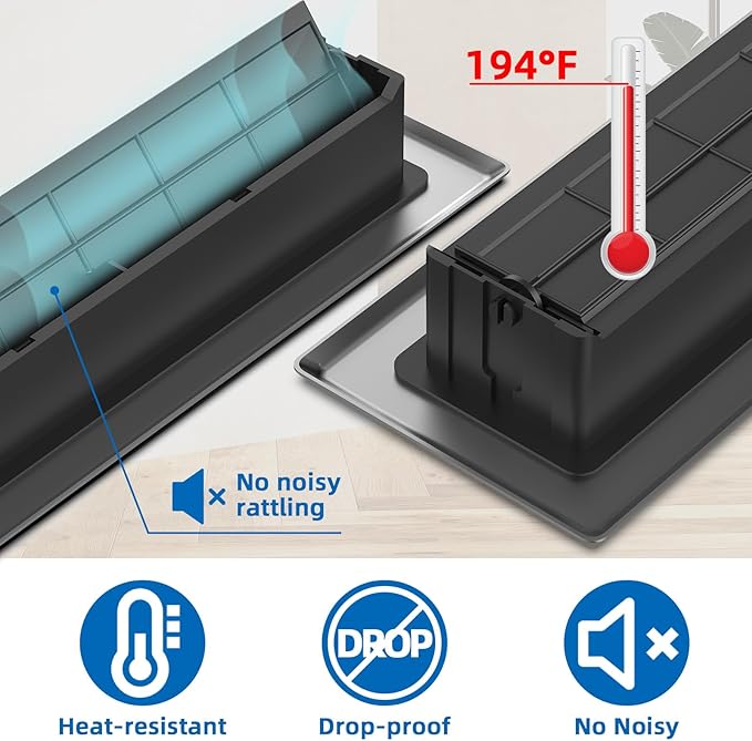 Floor Register 2x12-6 Pack Floor Vent Covers Heavy Duty Walkable Steel Floor Vents Adjustable Decorative Vent Covers for Home Floor Sidewall Office or Ceiling Vent