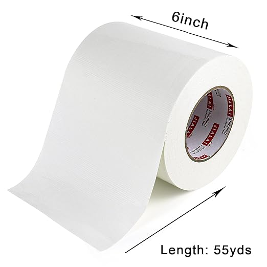 6" White Duct Tape, Heavy Duty 6 inch x 55 yds (164 ft) Wide Duct Tape, Waterproof, UV Resistant for Crafts, Home Improvement, Repairs, & Projects