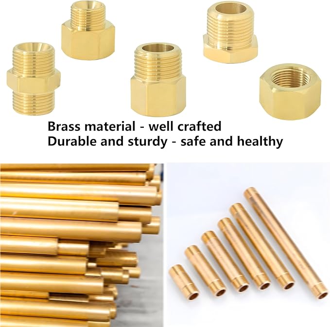 9/16" Female Threaded Plug End Cover, Brass Hex Socket End Cover Fitting, Blanked Stop Nut Cover, Globe Valve Cover. For angle valves, kitchen faucets, RV water pipe joints. 2 pieces.