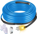 120V Heat Tape with Thermostat for Pipe Freeze Protection, 60 Feet Heat Trace for Water Pipes, 5 W/Ft, Electric Self-regulating Pipe Heating Tape for Metal And Plastic Pipes SnulyHeet