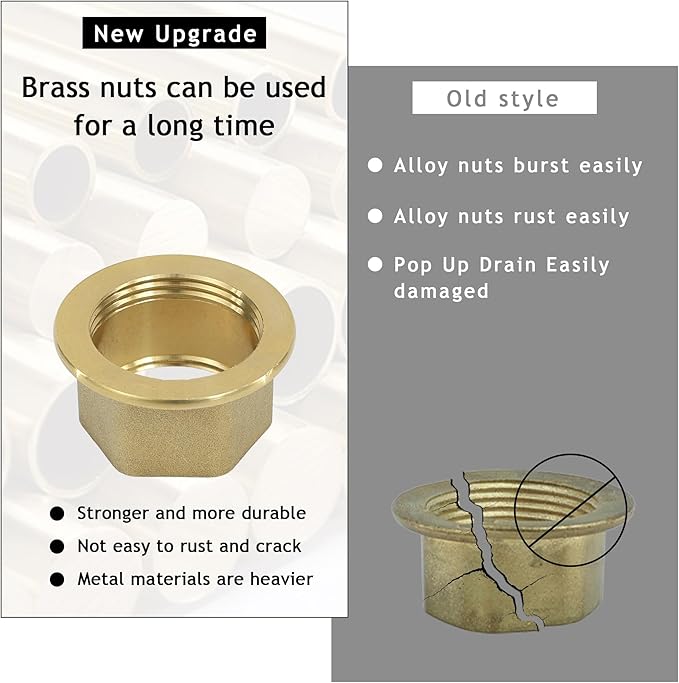 Bathroom Sink Drain,2 Pack Gold Stainless Steel Bathroom Drain Stopper with Overflow,Small Cap Pop Up Drain Assembly with Detachable Strainer Basket,Built-in Anti-Clogging