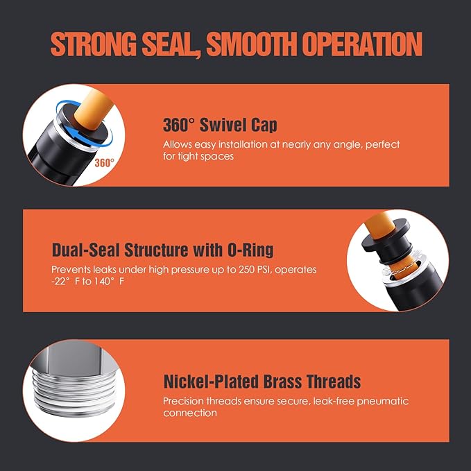 1/2"OD x 1/2"NPT Thread Push to Connect Fittings – Air Line Elbow Connectors, Quick Connect Pneumatic Fittings, Push Lock Air Hose Fittings for Compressor, Air Tools & Tubing (10 PCS)