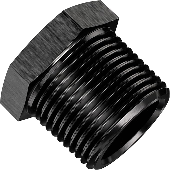 EVIL ENERGY 3/4" NPT Plug Male Hex Head Fitting Adapter Aluminum Black