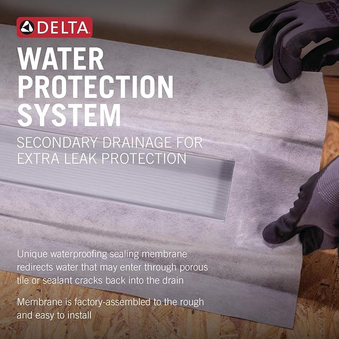 Delta Faucet 24" Linear Shower Drain Wall Edge in Matte Black