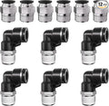 1/2" Tube OD to 1/2" NPT Thread Push to Connect Fittings,Pneumatic Quick Air Hose Fittings,Male Straight + Elbow,PC+PL(12pcs)