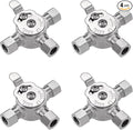 4 PCS Below Deck Mixing Valve,3/8" Compression LF Brass Body,Thermostatic mixing valve for hot and cold water,Compression Sleeve and Nuts Included.