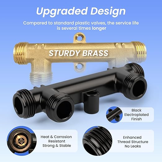 Upgraded WP596816 Hot Water Recirculating Pump Sensor Valve Kit,New Copper Finish,Compatible with 500800/500805 & comfort Systems,Includes 2x12" Lines, 2x1/2"x3/8" Fittings