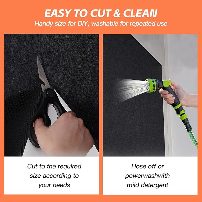 8.9’x 22' Garage Floor Mat & Oil Spill Mat, Heavy Duty Under Car Mat for Garage & Driveway, Protects Against Oil, Chemicals & Stains with TPE Anti-Leak Backing, Reusable & Washable
