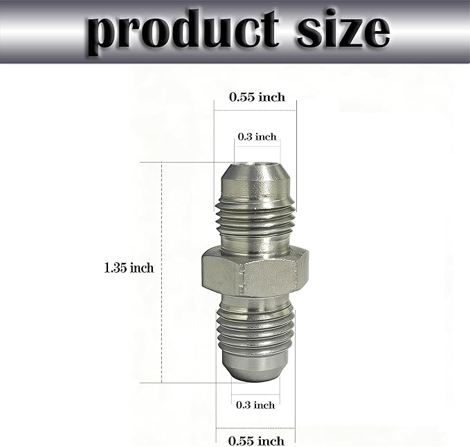 3/8" JIC Male x 3/8" JIC Male Hydraulic fitting, Carbon Steel SAE 37° Flare Pipe Adapter Tube Fitting Straight Connector