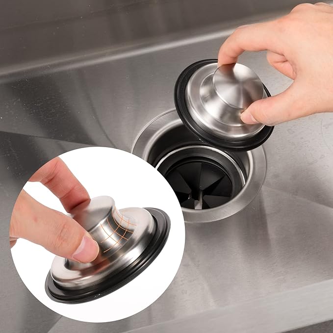 RQYEKDO Garbage Disposal Flange Stopper Collar Sink Baffle Kit, Fit Universal 3-1/2 Inch Standard Sink Drain Hole，Kitchen Sink Flange Stopper Replacement Accessories,Stainless Steel (brushed)