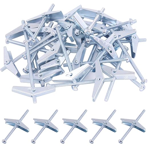 Hilitchi Molly and Toggle Bolt Zinc Plated Steel Philips Round Head Toggle Wing Nut Bolt (60Pcs 3/16 Inch)