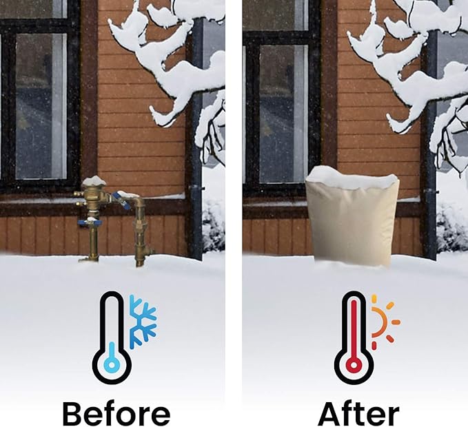 The Original Winter Pipe Insulation Cover (0˚F) - Extra-Thick EVA+NBR (UV-Coated) Insulated Backflow Preventer Freeze Protection, Pump Cover, Sprinkler/Well/Valve Head Cover - (14" W X 25" H)