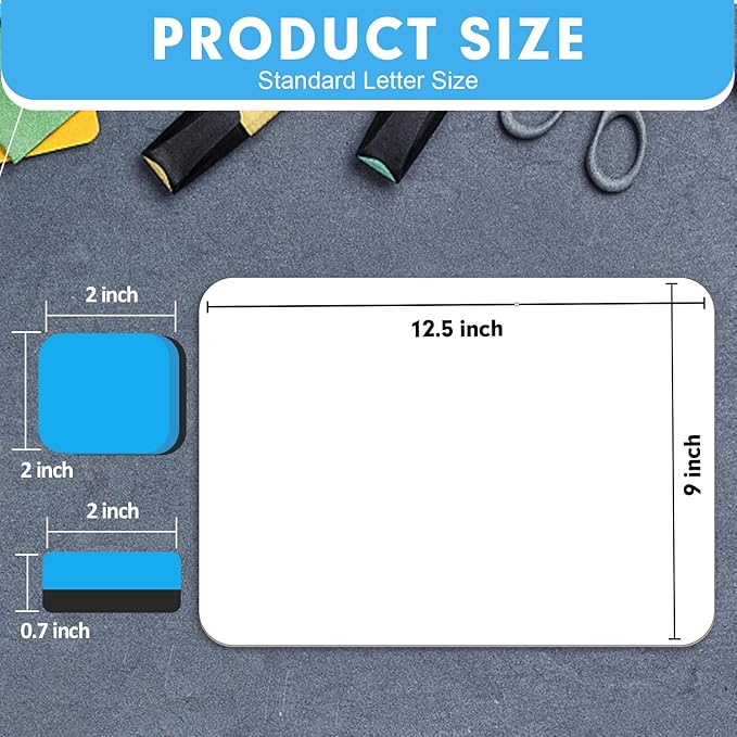Dry Erase LapBoards, PANDRI 26 Pack Double Sided 12.5 x 9 Inch Whiteboards with 26 Erasers, Dry Erase Boards for Office Students Classroom Teacher Supplies