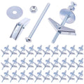 Swpeet 120Pcs 30 Set 1/4 Inch Toggle Bolts and Wing Nut Kit with Hex Nuts, Washers, Toggle Bolt Assortment Kit, Butterfly Toggle Anchors for Hanging Heavy Items on Drywall