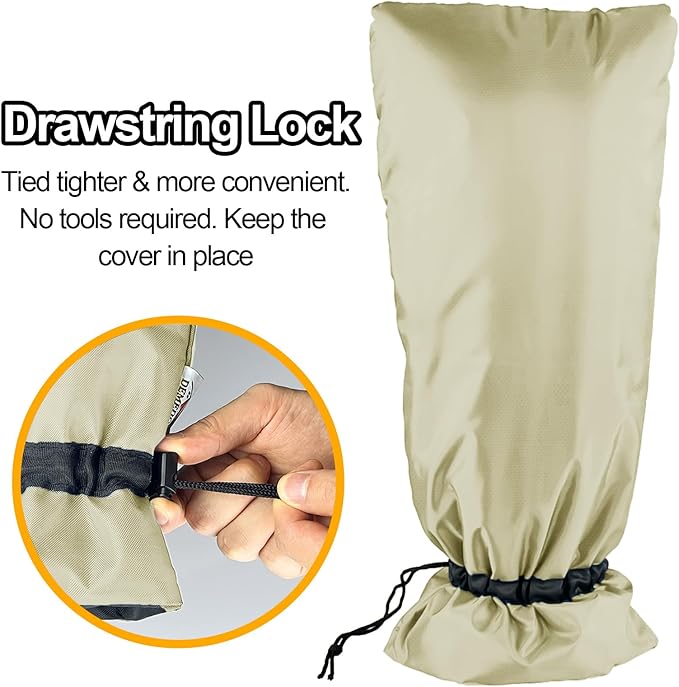 Extended Outdoor Faucet Cover for RV Park Water Hydrant Insulated, 3M Thinsulate Insulation Sprinkler Freeze Protector for Winter & Summer, 35”H x 15”W for Garden Lawn Faucets & Yard Hydrant - Sand