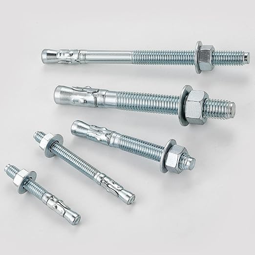 1/4x3-1/4 50Pcs Inch Standard Fasteners for Heavy-Duty Zinc Wedge Anchors for Cement and Concrete