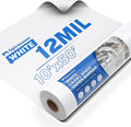 White Crawl Space Vapor Barrier, 12 Mil Vapor Barrier, 10' x 50', Heavy Duty Polyethylene Film, Thick Plastic Sheeting, Plastic Drop Cloth Covering for Crawl Space