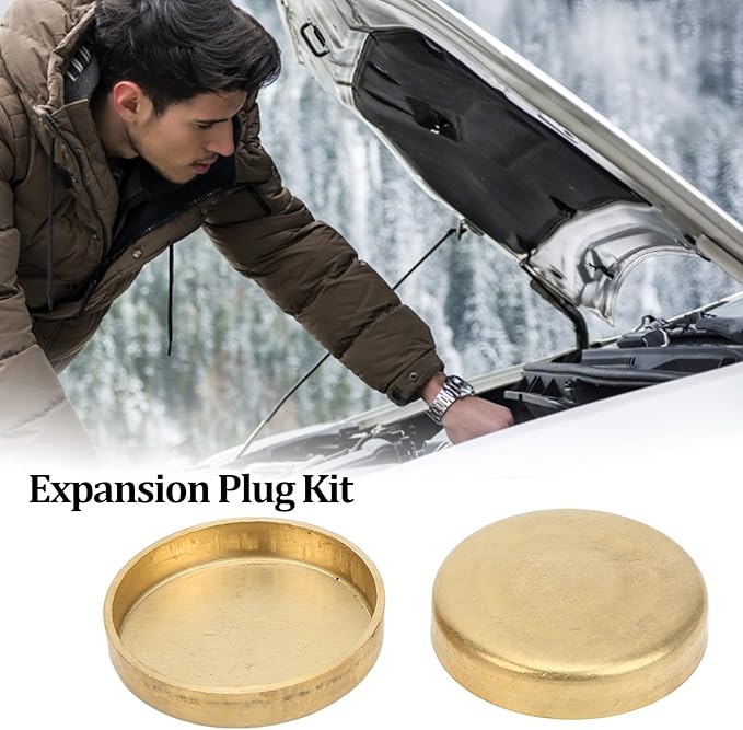 Engine Freeze Plug Kit Brass Freeze Frost Expansion Plug Parts MPE-100BR Compatible with Chevy Small Block 283ci 305ci 327ci 350ci 1957-1997