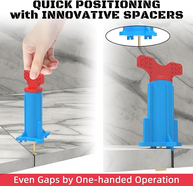 Tile Leveling System, Reusable Tile Tools for Installation, Tile Self Leveling Spacers, Floor Leveler Self Leveling Compound (40 Sets)