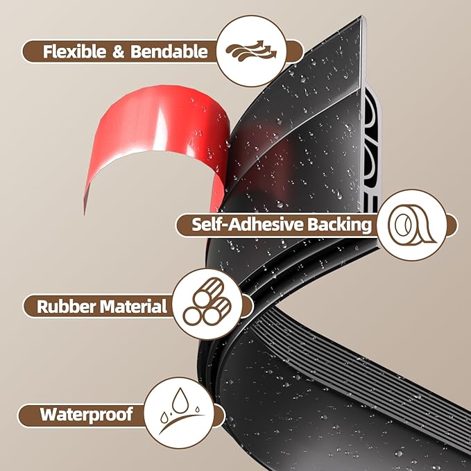 39" Door Draft Stopper for Bottom of Door, Under Door Gap Filler for Winter Cold Insulation, Door Sweep for Exterior & Interior, Weather Stripping Door Seal Blocker Noise Dust, Black