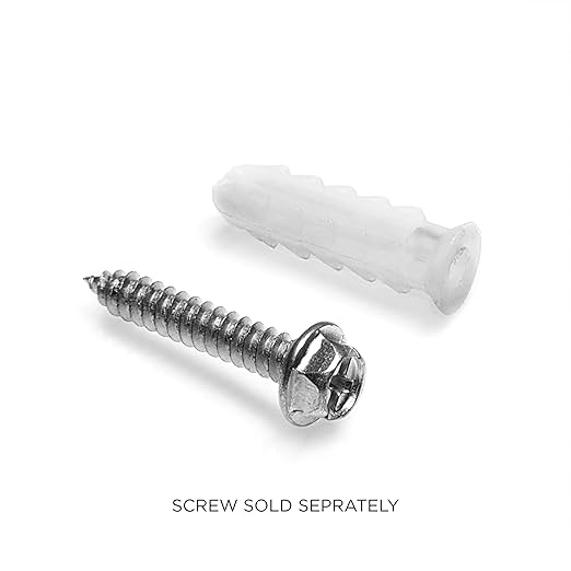 THE CIMPLE CO Ribbed Plastic Conical Anchors - for Concrete, Stucco, Brick, Drywall, and Similar - Kit of 100 Anchors