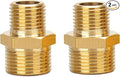 2Pcs 3/4" NPT x 1/2" NPT Solid Brass Fitting Pipe Fitting, 3/4 to 1/2 Hose Adapter Brass Hex Fitting,3/4 to 1/2Male to Male NPT Threaded Reducing Union Fitting