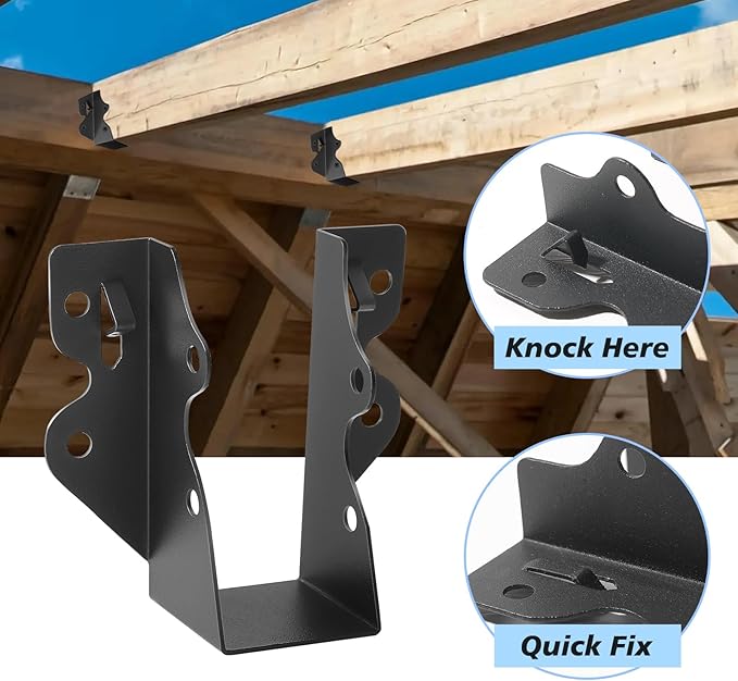 32 Pcs 2"x 4" Joist Hanger,Q235B Steel Face Mount Joist Hangers,Black Powder Coated Hurricane Ties for Rafter, Rafter Brackets for Floor, Deck and Ceiling Joists