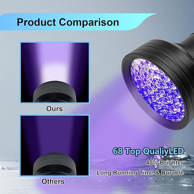 Car Oil AC Dye Detection Kit, Leak Test Tool Kit, Auto Air Conditioner Leak Test Tool, Professional Car Tool, Leak Test Kit Includes LED Flashlight and Glasses