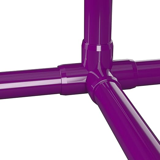 FORMUFIT 1” 4-Way Tee Furniture Grade PVC Fitting in Purple, Made in USA, UV-Resistant, Impact-Proof, 1.315” Actual Socket Diameter (Pack of 4) - F0014WT-PU-4