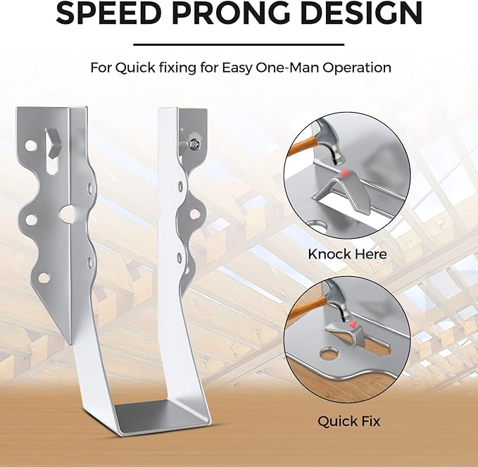 25 Pcs 2x6 Joist Hangers,20 Gauge Metal Face Mount Joist Hangers, Lu26 Joist Hanger Galvanized, Hurricane Ties for Rafter, Rafter Brackets 2x6 for Deck,Floor,Roof Overhang and Ceiling Joist