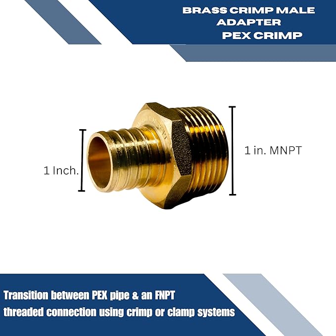 XFITTING 1 inch Pex x 1 inch Male NPT Adapter, 24-4-3=25X, 25 Pieces